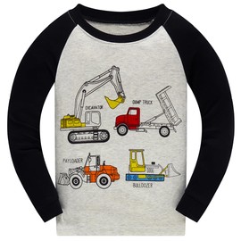 Boys Pajamas for Toddler Clothes Set Excavator Sleepwear Long Sleeve 100% Cotton 2 Piece Kids Pjs Size 3t