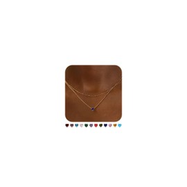 Birthstone Necklace for Women December January March June August Birthstone Necklace Gold Necklace Stack Layered Dainty Necklace for Women Paperclip Necklace for Women Couple Gifts Birthday Gifts