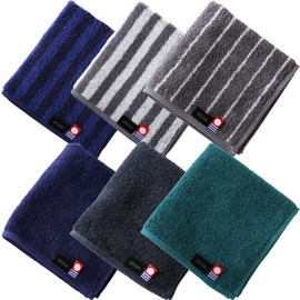 imaa Japanese Imabari Towel Set – 6 Pack 9.8"x9.8" Mini Face Towels, 100% Cotton, Made in Japan – Soft, Absorbent, for Travel, Baby, Gym Assortment F (6 Pack)