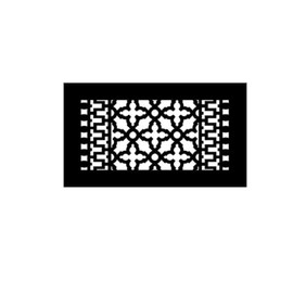 Reggio Register 6X12 Scroll Pattern Floor Register - Black Cast Iron - Metal Vent Cover Grille for Home Floors Without Mounting Holes. Made in USA | 814-NH