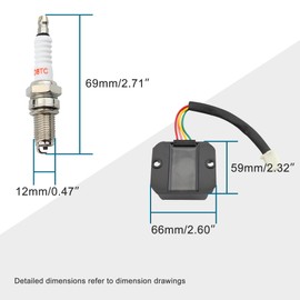 GOOFIT AC Racing Ignition Coil 6 Pin CDI Voltage Regulator Rectifier Solenoid Relay for CG 125cc 150cc Vertical Engine ATV Quad Go Kart