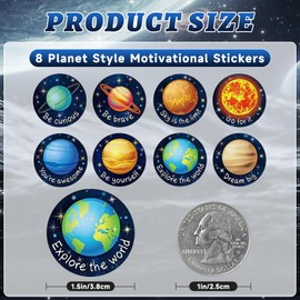 Space Stickers 500PCS Planet Stickers Solar System Sticker 1.5 Inch Round Outer Space Motivational Reward Sticker for Classroom Space Decorations