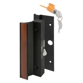 Prime-Line C 1094 Patio Door Surface with Hook Latch, Extruded, Black Finish, Keyed (Single Pack)