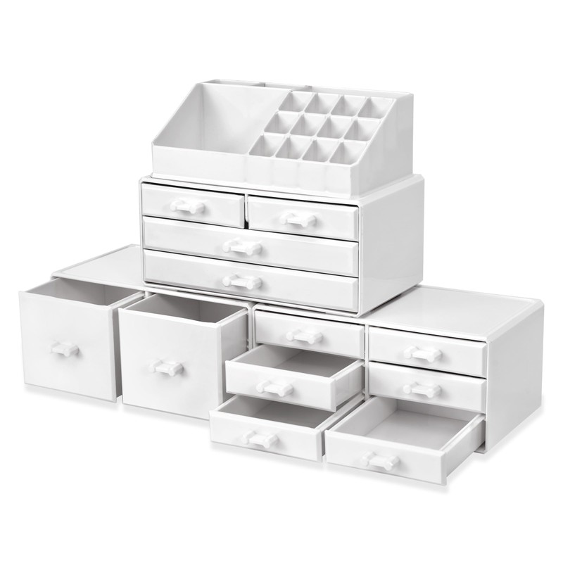Sorbus Large Makeup Organizer - Stackable Jewelry & Makeup Organizer