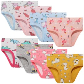 NEIYISHE Girls' Cotton Brief Breathable Toddler Panties Kids Assorted Underwears size 2-3T 4T 5T 6T 8T 10T 8-Pack 2-3 years