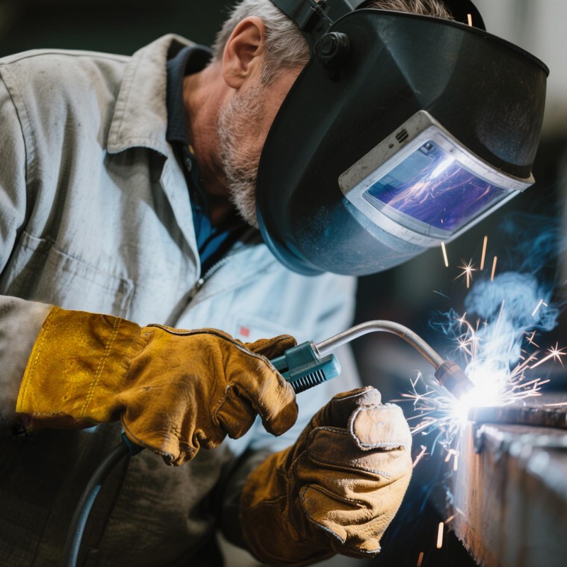 BMYUK Mens Cowhide Leather Work Gloves Gardening Glove for Working