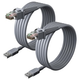 LIENIAO (2PCS) 6ft Barcode Scanner USB Cable GD4130 for Datalogic GD4500 Cable GD4310 GD4300 GD4330 GD4410 GD4430 GD4400 GPS4490 GD4590 GD4590-BK GD4590BK QD2131 QD2430 GD4590HD GD4590 GD4132 Cord