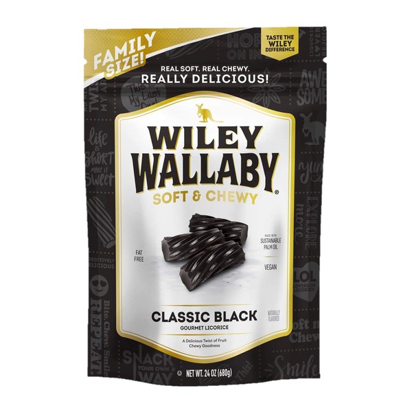 Kenny's Wiley Wallaby Gourmet Licorice, Black, 24 Ounce