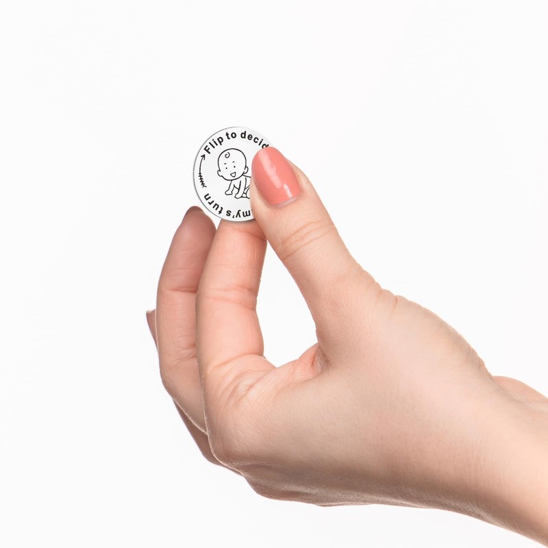 Geiomoo New Parent Decision Coin, Stainless Steel Double Sided Baby