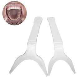 Generic 2Pcs Dental Clear Photography Cheek Lip Retractor Double Head Intraoral Mouth Opener, Large+Small