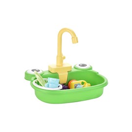 Fun Simulation Pretend Play Kitchen Set, Children's Dishwasher Toy, Water Play, Large Capacity Sink, Circulation Outflow, Realistic Food, Bath Toy, Pretend Play, Educational Toy, Birthday Gift,