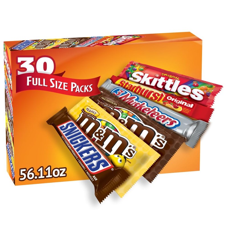 M&M'S, SNICKERS, 3 MUSKETEERS, SKITTLES & STARBURST Variety Pack Full