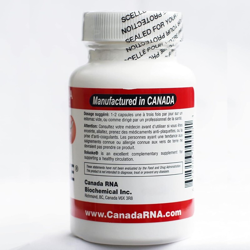 lekullna Canada RNA Boluoke(Lumbrokinase) for Circulatory Health 60 Capsules