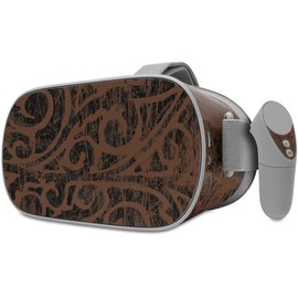 Decal Style Skin Wrap Compatible with Oculus Go Headset - Folder Doodles Chocolate Brown (Oculus NOT Included)