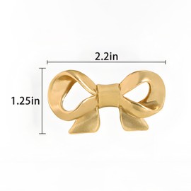 JEIYMIUW 2 Pack Bow Drawer Knobs,Gold Drawer Pulls,Gold Kitchen Cabinet Handles,Brushed Brass Cabinet Knobs
