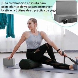 Bloques de Yoga, Bloques de Espuma EVA con Correa de Yoga para Apoyar y Profundizar Posturas, Suaves y Antideslizantes, Ligera, Resistente al Olor y A