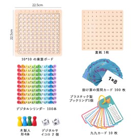 SINGERTOP Learning Cards Montessori Educational Toys Kazu Play Competition Games 1-100 Number Board Math Teaching Tools Calculations with Case for Educational Numbers Training Fingertip Training Early