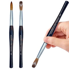 PCAORLEORS Kolinsky Acrylic Nail Brush with Ebony Handle and 100% Kolinsky Sable Hair Gel Brush for Acrylic Strength and Nail Extension (Size 12)