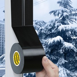 MILEQEE Cloth Duct Window Seal Strip Tape for Winter, 2.75in x 66FT, Weather Stripping Sealing Insulation Tape for Windows and Door, Easy Tear Sealer Draft Blocker Black