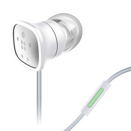 Belkin PureAV 006 Earbuds / Headphones with Microphone and Extra Bass (White)