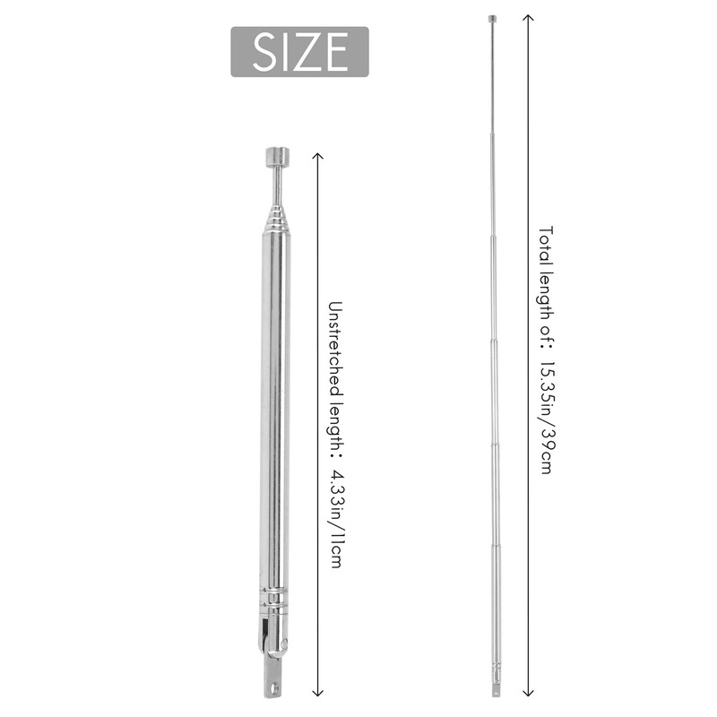 Aswalling Replacement 39cm 6 Sections Telescopic Antenna Aerial for Radio