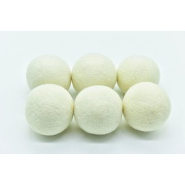 Pack of 6 Wool Laundry Dryer Ball by GK&CO-Reusable Extra Large Premium Natural Fabric Softener, Reduces Clothing Wrinkles, Eco-Friendly~Made of 100% Pure New Zealand Wool~Made in Nepal (6)