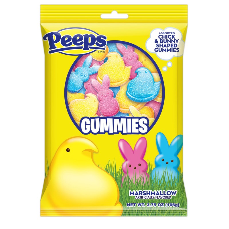 Easter Peeps Gummies, Marshmallow Flavored Bunnies and Chicks, Egg and