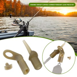 VGOL 20 Sets of Carp Angled Drop Off Run Ring Set Carp Fishing Runing Rig Kit for Rivers Lakes Main Line Fishing (Running Device Beads/Buffer Beads/Pins 20 Each)