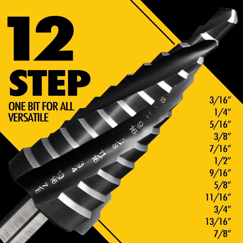 3/16'' - 7/8'' Step Drill bits
