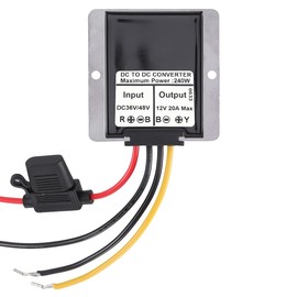DC-DC 36V/48V to 12V 20A 240W Golf Cart Step-Down Converter,Voltage Regulator, Reducer, Waterproof Transformer with Fuse