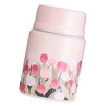 Insulated Food Jar Flower Pattern 450ML Capacity Stainless Steel Portable