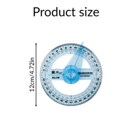Tabanzhe 360 Degree Circle Protractor Ruler-2PCS Plastic Protractor Measuring Tool for Angle Measurement Students Children