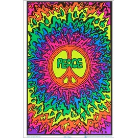 Scorpio Posters Psychedelic Peace - Flocked - Blacklight Poster - 23" x 35"