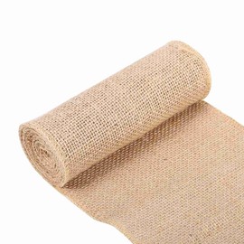Jute Ribbon Table Runner Jute Fabric Decorative Ribbon Jute Ribbon Table Runner Natural Hessian for DIY Crafts Vintage Wedding Home Decor (15 x 200 cm)