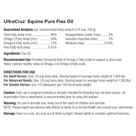 UltraCruz Pure Flax Oil Supplement for Horses and Livestock, 1 Gallon