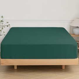 SSW HOMES Single Fitted Sheet Emerald - Deep Pocket 16 inch(40cm) - Soft Easy Care Brushed Microfiber Plain Bed Sheet - Hotel Quality Shrinkage and Fade Resistant Bedding