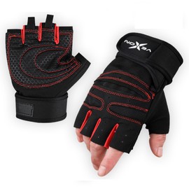VEXON Fitnesshandschuhe für Herren und Damen, Crossfit-Handschuhe, verstellbar, atmungsaktiv und rutschfest, mit Handgelenkstütze, Schutz für Gewichtheben und Fitness, Größe M