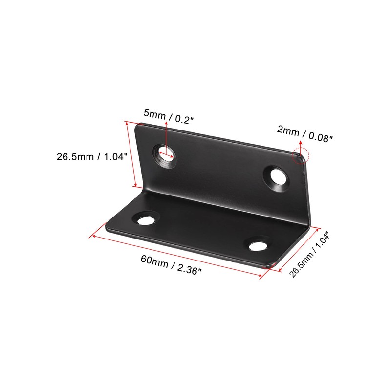 sourcing map Corner Brace Angle Bracket Fastener Stainless Steel L