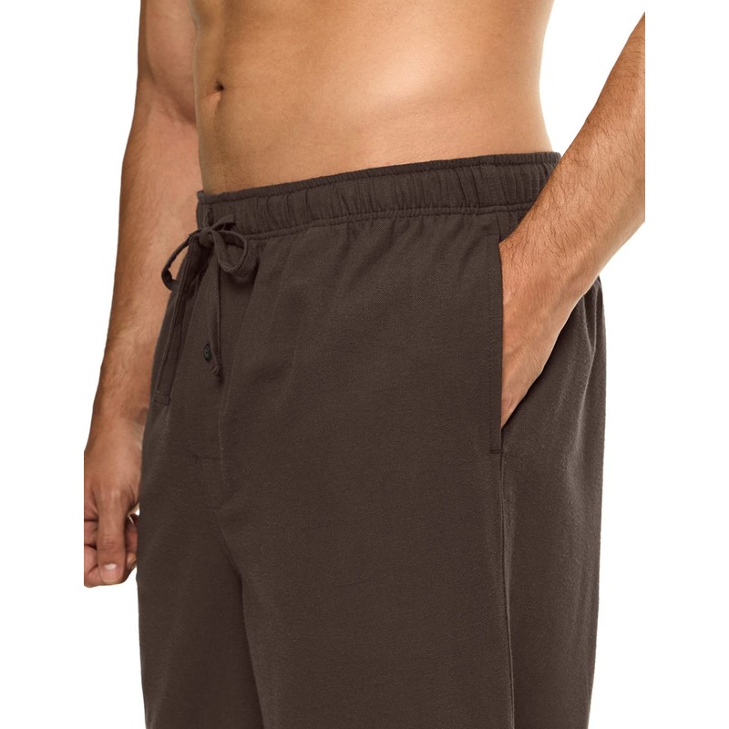 CQR Men's 100% Cotton Plaid Flannel Pajama Pants, Brushed Soft