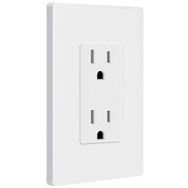 ENERLITES 20 Pack White Decorator Receptacle with Screwless Wall Plate, Standard Electrical Wall Outlet, 15A 125V, Self-Grounding, 2-Pole, 3-Wire, 5-15R, UL Listed, 61502-TR-WSID, Tamper Resistant