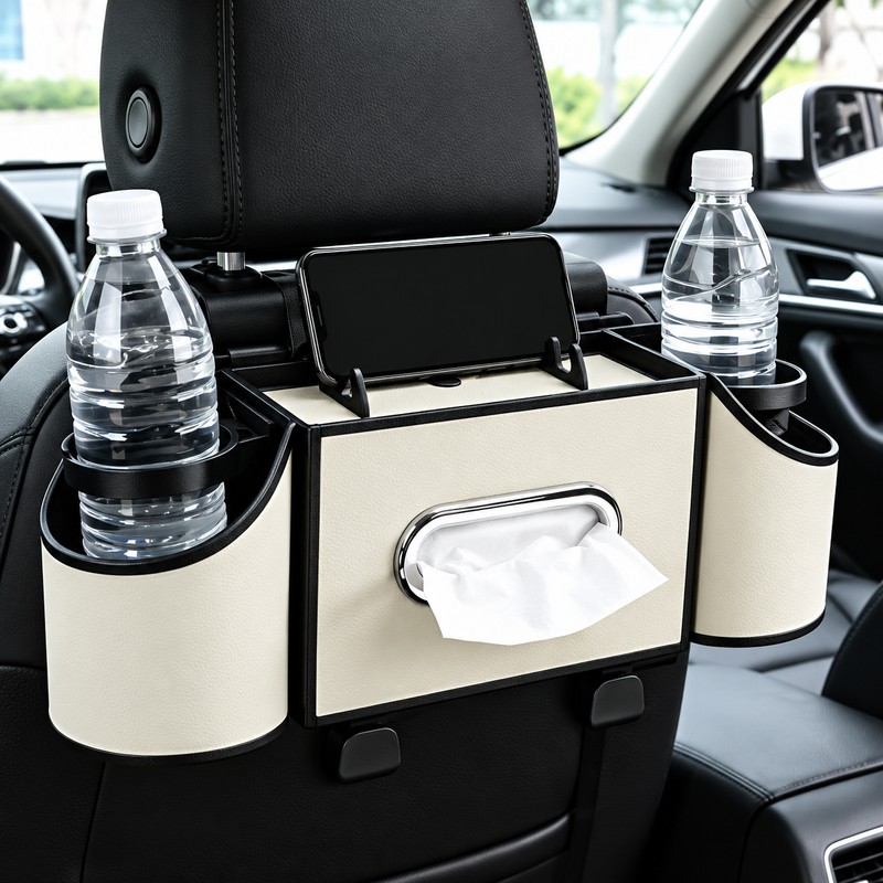 4-in-1 Car Seat Back Organizer for Rear Seat Storage –