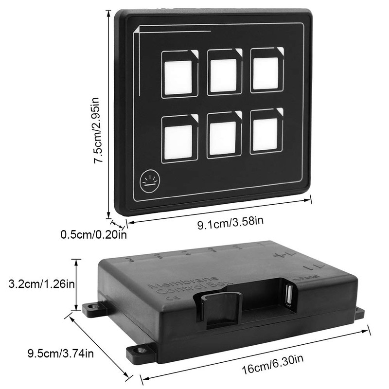 6 Gang Switch Panel 12-24V Car Universal 6P LED Touch