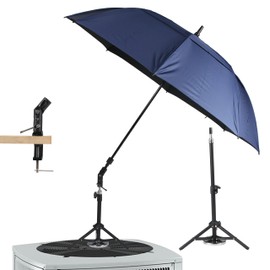 CHOOSEU HVAC Umbrella With Magnetic Base Kit And Heavy Duty Steel Clamp,Work Umbrella Can Placed Anywhere Even Non-magnetic Surfaces, HVAC Tool for Outside Work(5 FT Width, Blue)