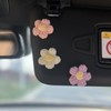 Crochet Flowers Dashboard Decorations, 6Pcs Cute Car Accessories for Women