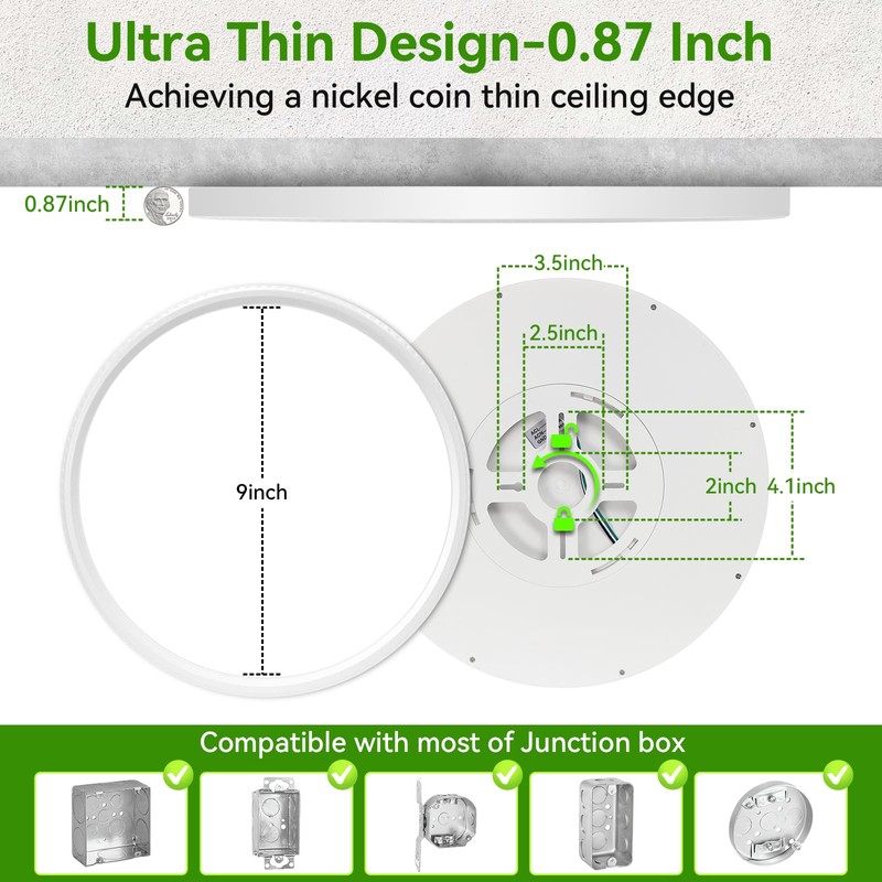 LZHOME LED Ceiling Light, 2800LM Super Bright 9 Inch Led