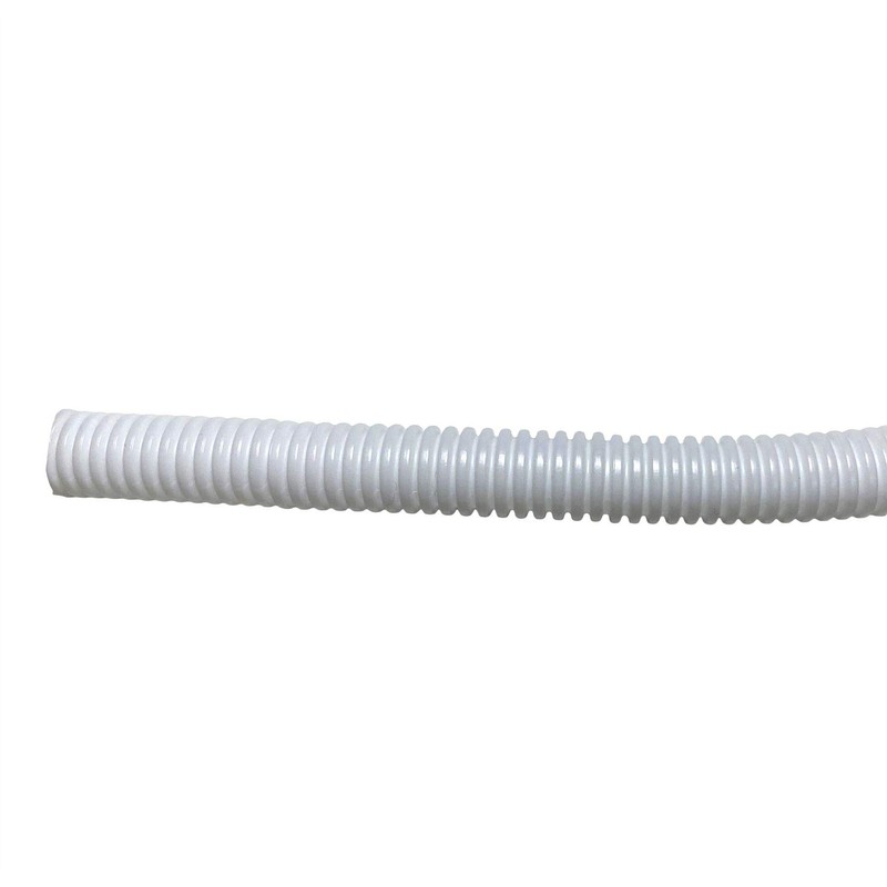 PE White Corrugated Flexi Pipe Tube Non-Split 10mm - 2m
