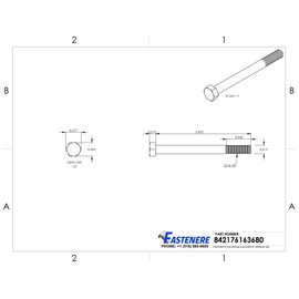 5/16-18 x 3-1/2" Hex Head Cap Screw Bolts, External Hex Drive, Stainless Steel 304, Partially Threaded, Stainless Steel, Quantity 10 by Fastenere
