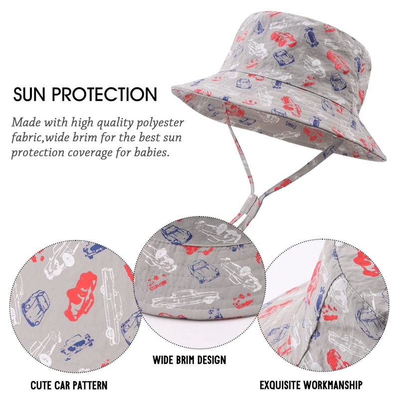 JANGANNSA Summer Baby Boys Hat Sun Protect Bucket Hat for
