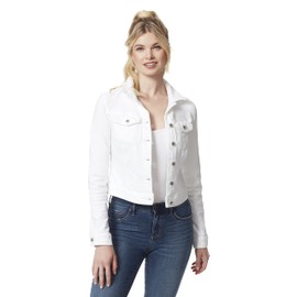 Jessica Simpson Women's Pixie Denim Jacket, White/White, Large