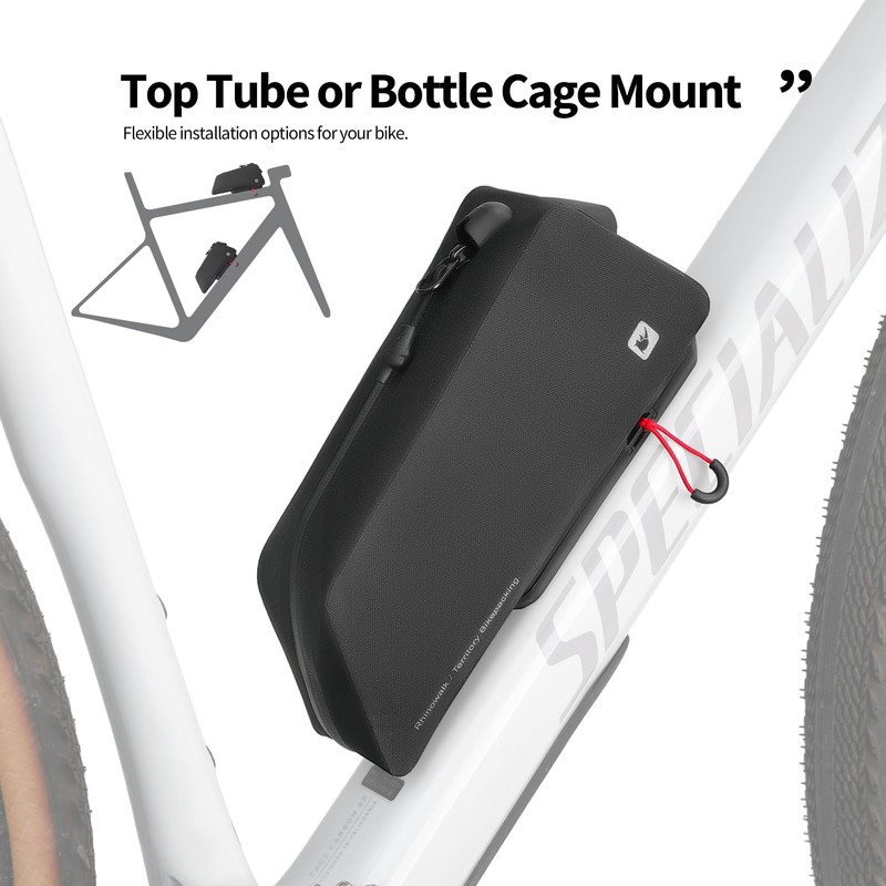 Rhinowalk Bike Top Tube Bag, Quick-Release System, Waterproof 600D TPU